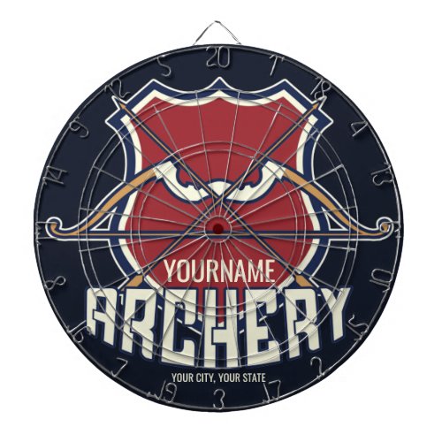 Personalized NAME Archery Sports Recurve Bow Arrow Dart Board