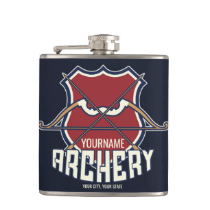 Personalized NAME Archery Sports Recurve Bow Arrow Flask