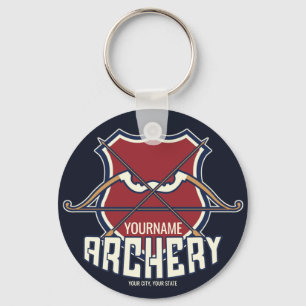 Personalized NAME Archery Sports Recurve Bow Arrow Keychain