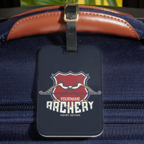 Personalized NAME Archery Sports Recurve Bow Arrow Luggage Tag