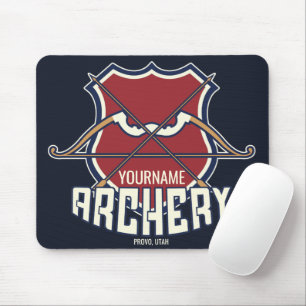 Personalized NAME Archery Sports Recurve Bow Arrow Mouse Pad