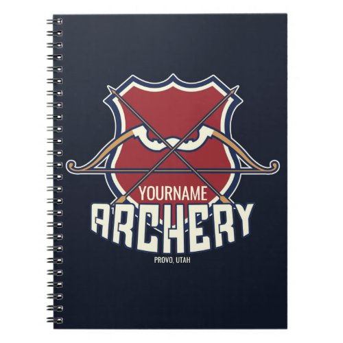 Personalized NAME Archery Sports Recurve Bow Arrow Notebook