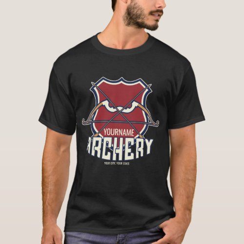 Personalized NAME Archery Sports Recurve Bow Arrow T_Shirt