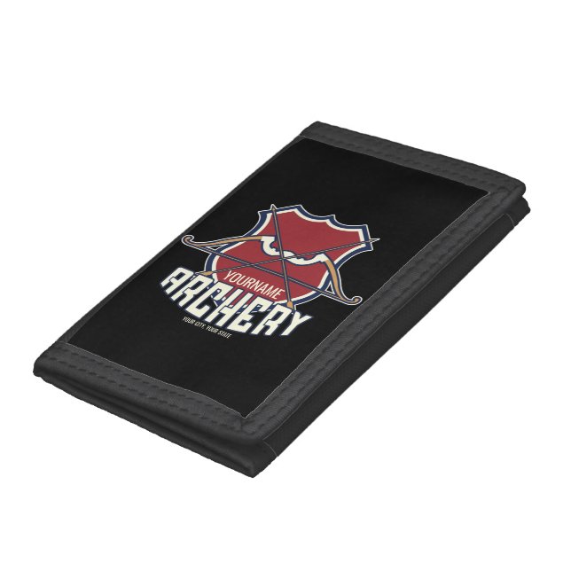 Personalized NAME Archery Sports Recurve Bow Arrow Trifold Wallet (Bottom)