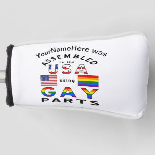 Personalized Name Assembled USA Gay Parts Golf Head Cover