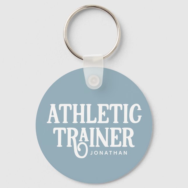 Personalized Name Athletic Trainer AT Keychain (Front)