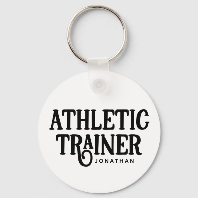 Personalized Name Athletic Trainer AT Keychain (Front)