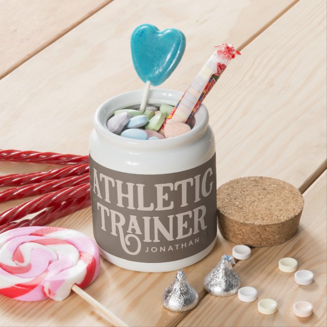 Personalized Name Athletic Trainer Candy Jar (In Situ)