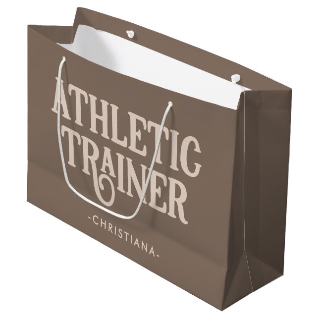 Personalized Name Athletic Trainer Large Gift Bag (Front Angled)
