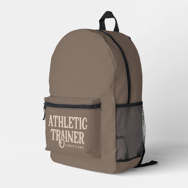 Personalized Name Athletic Trainer Printed Backpack (Back Corner Right)