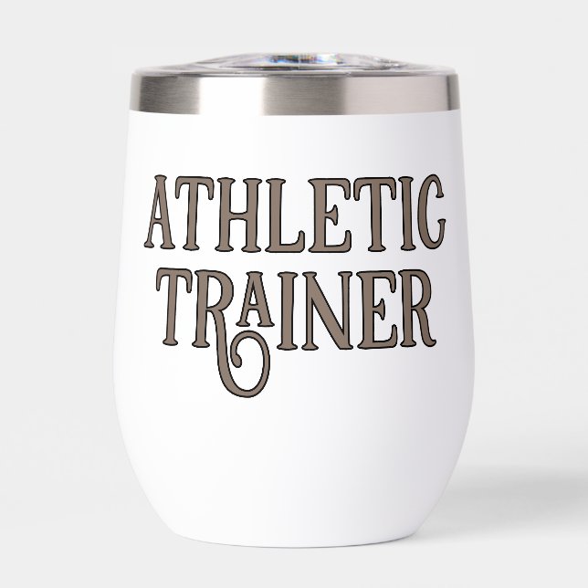 Personalized Name Athletic Trainer Thermal Wine Tumbler (Front)