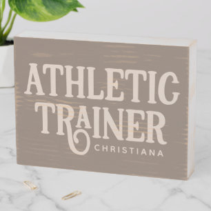 Personalized Name Athletic Trainer Wooden Box Sign