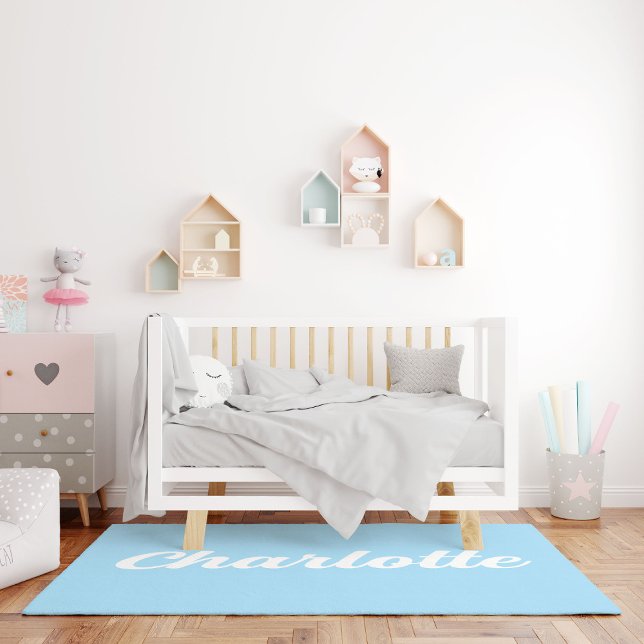 Personalized Name Baby Blue Girl Bedroom Floor Rug (Personalized Name Baby Blue Girl Bedroom Floor Rug
)