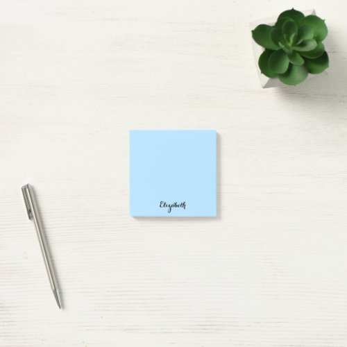 Personalized Name Baby Blue Home Office Business Post_it Notes