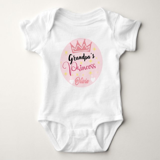 Personalized name Baby Bodysuit/grandpa's princess Baby Bodysuit (Front)