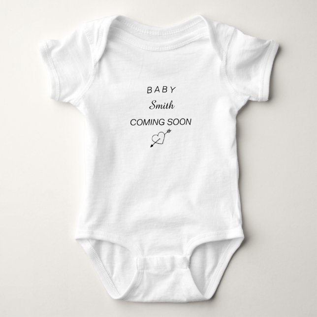 Personalized name baby coming soon Baby Gift Bodysuit (Front)