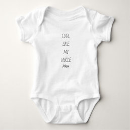 personalized name baby Cool like my uncle baby Baby Bodysuit