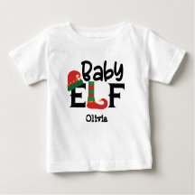 Personalized Name Baby Elf Christmas T-Shirt
