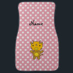 Personalized name baby giraffe pink polka dots car floor mat<br><div class="desc">Create your own custom Personalized with a name, monogram,  or initials or saying cute cartoon giraffe jungle animal with a pink white polka dots pattern background. Cute giraffe gift ideas.</div>