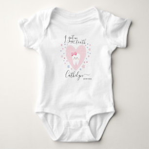 Personalized Name Baby Girl First Tooth Outfit Baby Bodysuit