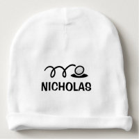 Personalized name baby hat with cute golf design