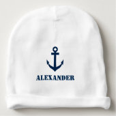 Personalized name baby hat with nautical anchor (Front)