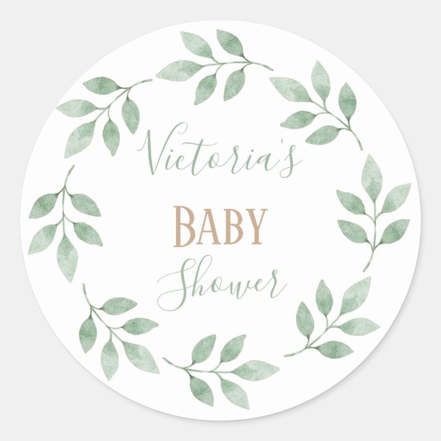Personalized Name Baby Shower Sticker (Front)