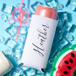 Personalized Name Bachelorette Black and White Seltzer Can Cooler<br><div class="desc">Personalized Wedding Bridesmaid / Maid of Honor is the perfect wedding gift for your bridesmaids and Maid of Honor. These are also perfect for Bachelorette Parties too!</div>