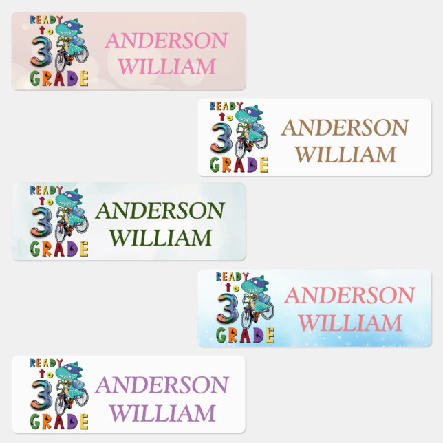Personalized Name Back To School, 3Th Grade  Kids' Labels (Group)