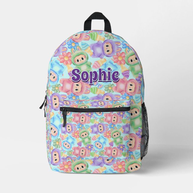 Personalized Name Backpack – Cute Kids School Bag (Front)