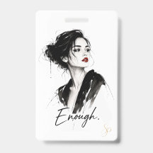 Personalized Name Badge | Enough. Custom Vertical 