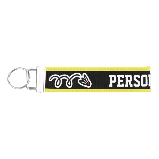 Personalized name badminton wrist strap keychains (Keys on Left)