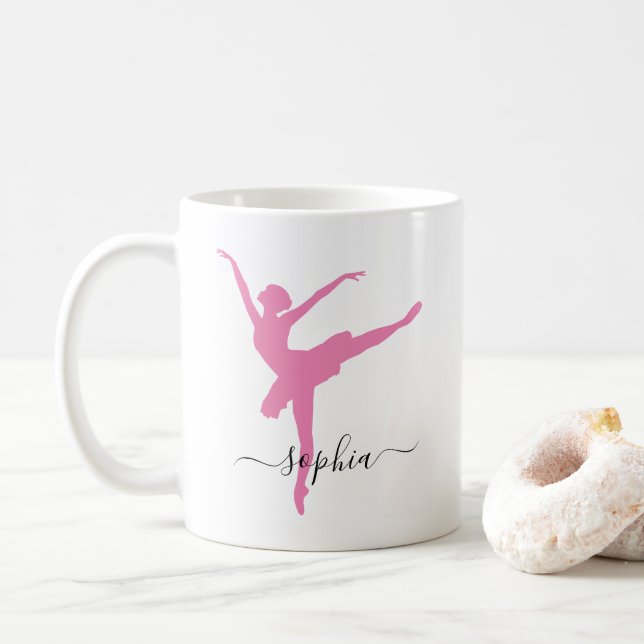 Personalized Name Ballerina Coffee Mug (With Donut)
