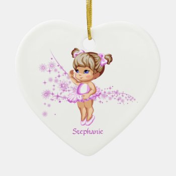 Personalized Name Ballerina Girl Heart Ornament by Jamene_Clothing at Zazzle