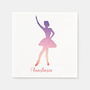 Personalized name ballerina modern bag napkins