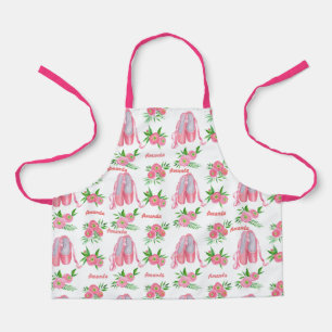 Personalized Name Ballet Ballerina Pink shoes Apron