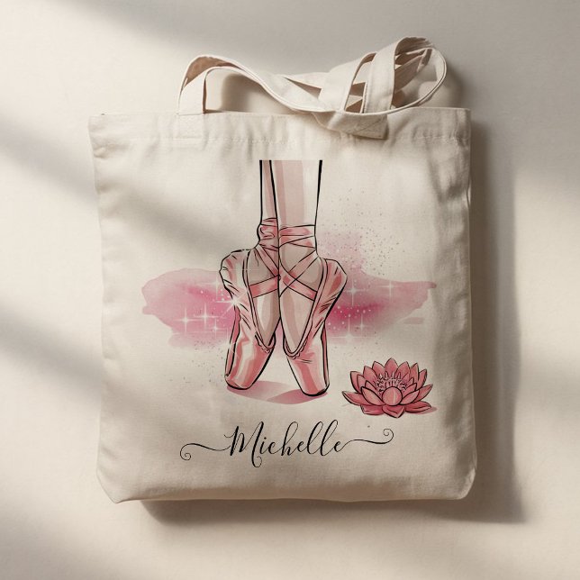 Personalized Name Ballet Ballerina Shoes Dance     Tote Bag (Creator Uploaded)