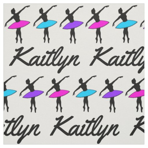 Personalized Name Ballet Pointe Dancer Ballerina Fabric