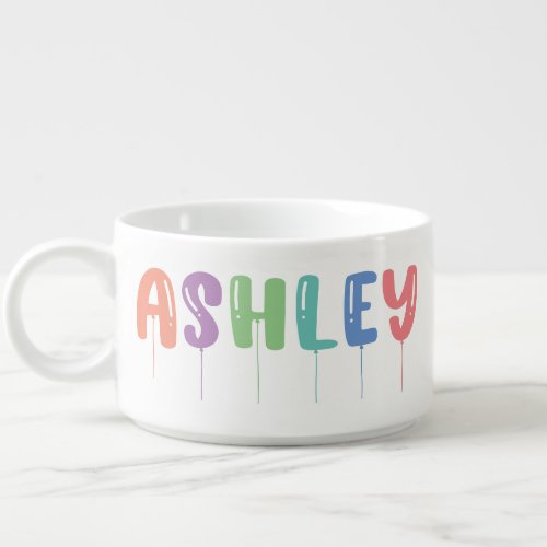 Personalized Name Balloon Font Gift Idea  Bowl
