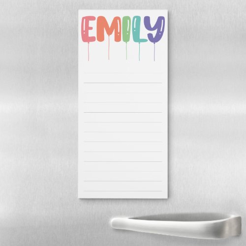 Personalized Name Balloon Gift Idea Magnetic Notepad