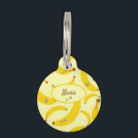 Personalized Name Bananas Cat Pet ID Tag<br><div class="desc">Yummy bananas or Nana! If your looking for a new kitty name here is a cute one! This design features a cat paw with your cats name. A really cute kitty and yellow bananas. Just the right amount of purr & furry smiles to make this the purrfect custom pet id...</div>
