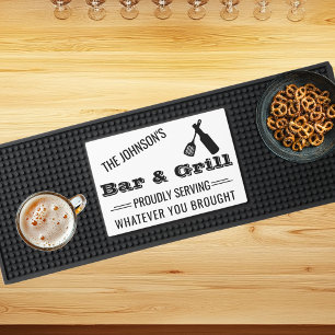 Personalized Name Bar and Grill Mat