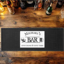 Personalized Name  Bar Mat