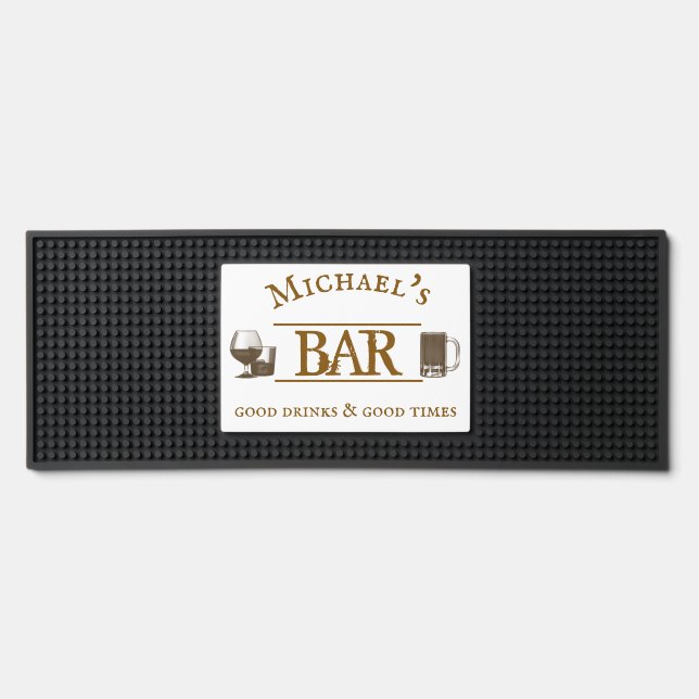 Personalized Name  Bar Mat (Front)