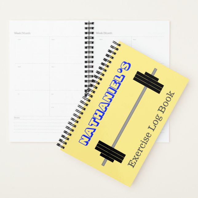 Personalized Name + Barbell Planner (Display)