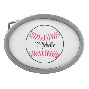 personalized name baseball belt buckle