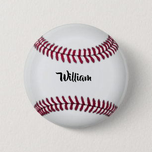 Personalized Name Baseball Button
