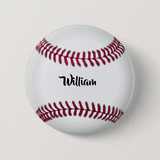 Personalized Name Baseball Button (Front)