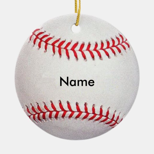 Personalized Name Baseball Christmas Ornament (Front)