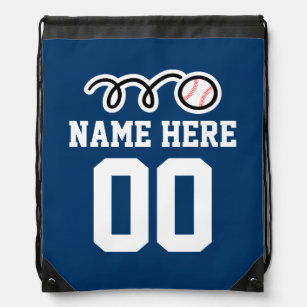 Personalized name baseball drawstring backpack bag